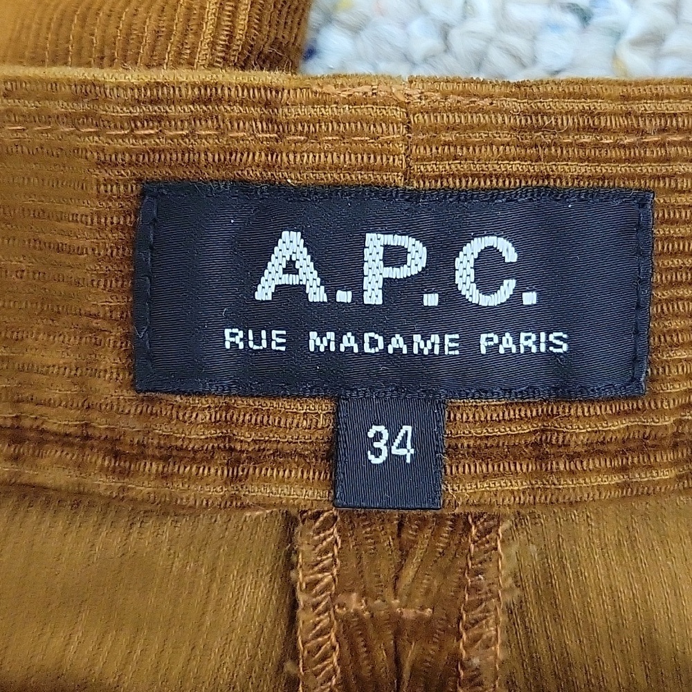 A.P.C. Women's Corduroy Trousers in Rich Brown, Sz 28. Quiet Luxury Office - Picture 4 of 5